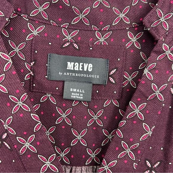 Maeve Anthropologie Gillian Abstract V Neck Dress Size Small - Picture 4 of 9